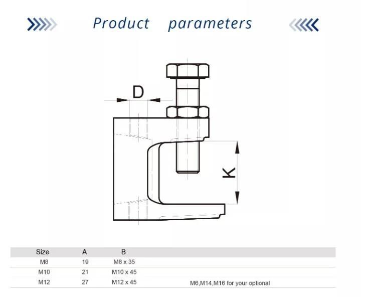 Manufacturer Standard Hot DIP Galvanized Malleable Iron Beam Clamp G Clamp