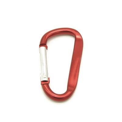 48mm Wholesale Custom Logo Small Lock Climbing Keychain Snap Hook Safety Heavy Duty Metal Spring Clip Hook Aluminum Carabiner