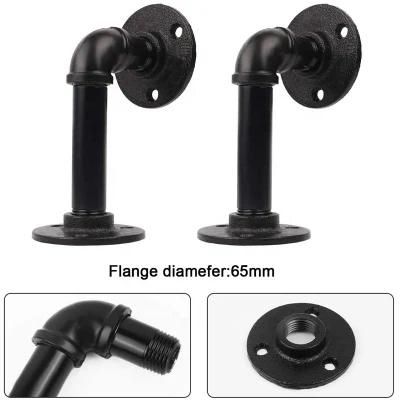 Black Iron Industrial Pipe Wall Shelf Mounting Bracket Pipe Fittings