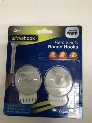 Adhesive Household Round Plastic Hook