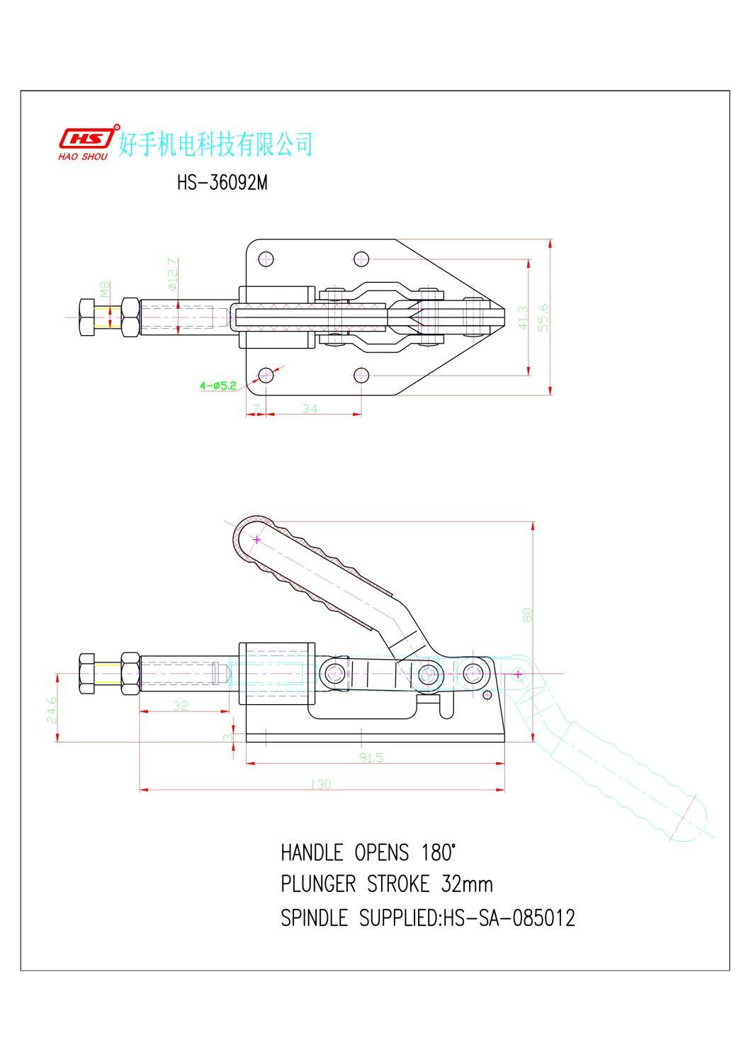 Haoshou HS-36092m as 609-M Taiwan Manufacturer Hand Tool Custom Quick Adjustable Push Pull Toggle Clamp for Auto Industry