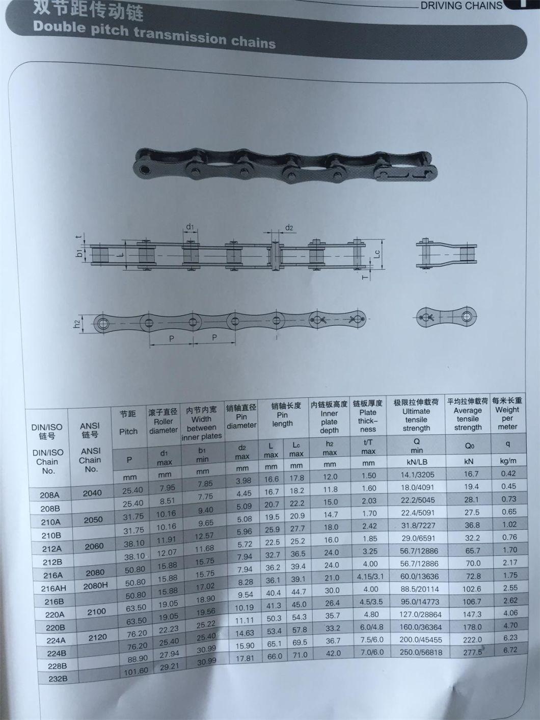 Double Pitch Standard Transmission Chains