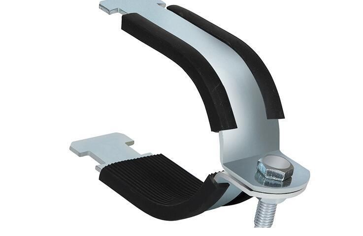 C Shape Carbon Steel Zinc Plated Rubber Pipe Clamp