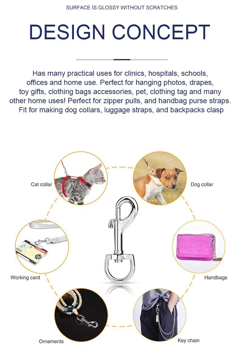Metal Zinc Alloy 15mm End Ring Handbag Accessories Bag Swivel Dog Leash Snap Hook