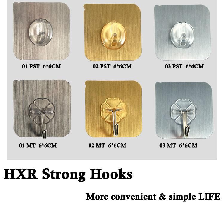Plastic Transparent Adhesive Hooks Waterproof Oil Proof for Bathroom Kitchen Self Adhesive Hooks