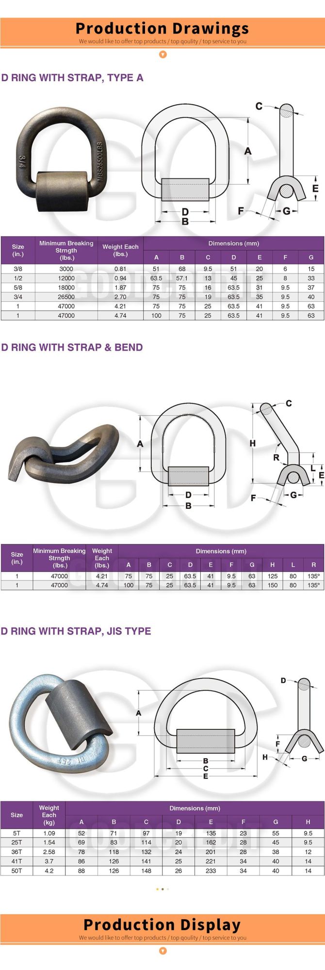 42CrMo4 Forged Lashing D Ring