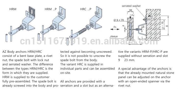 Z Bracket for Marble Cladding Fixing System