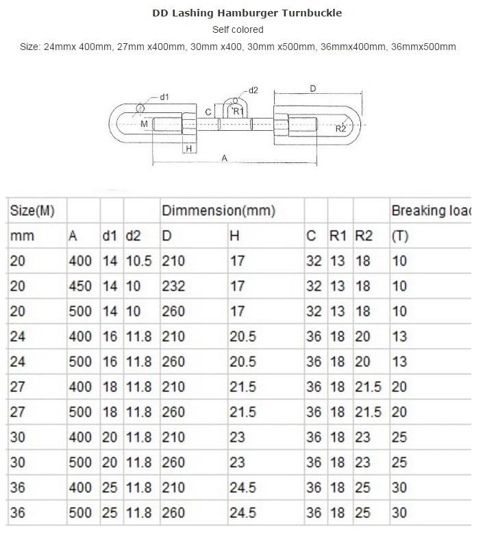 Welding Steel Hamburger Turnbuckle D-D Turnbuckle