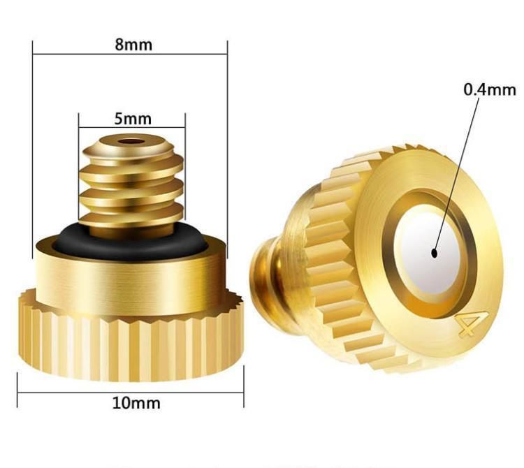 3/16" Thread Atomization Nozzles Kit with 1/4" Slip Lock Tee Connector 0.2/0.3/0.4/0.5mm Low Pressure Misting Sprayers