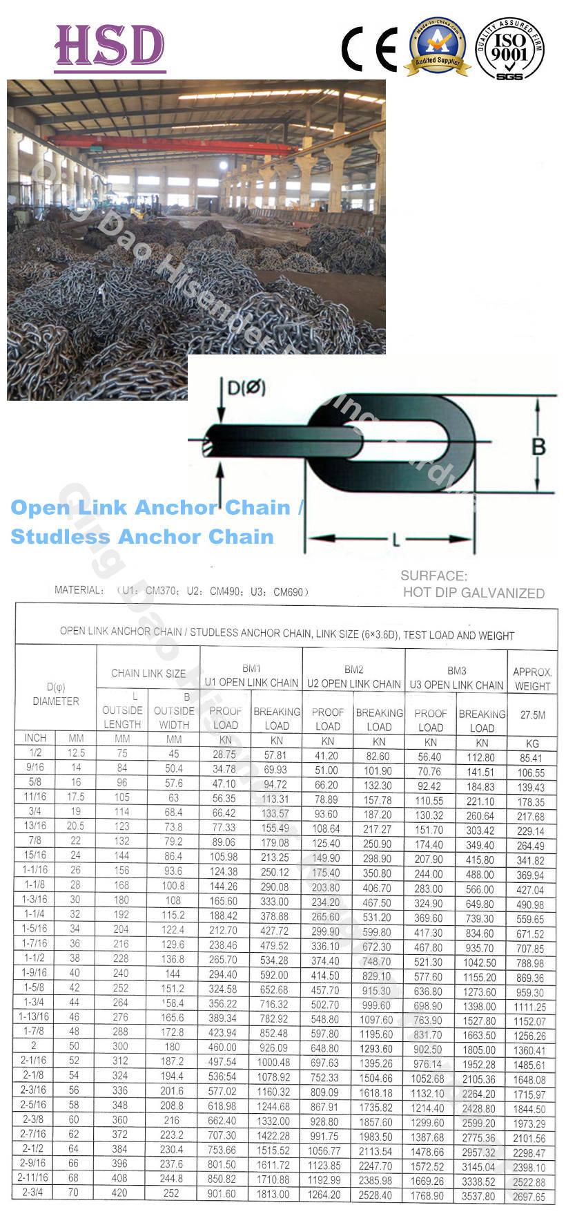 Stud Anchor Chain U2 with Black Painted