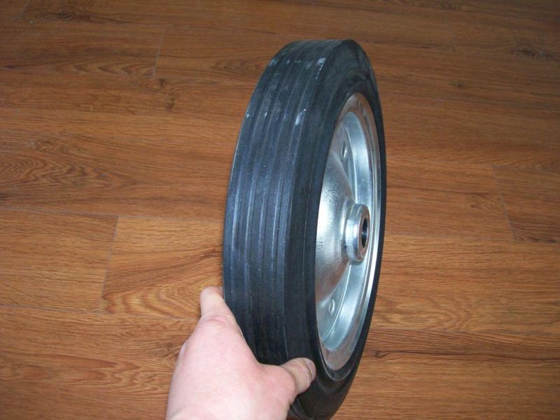 2020 New Product Galvanzation Rim High Load Capacity Solid Rubber Wheel for European Market (14′)