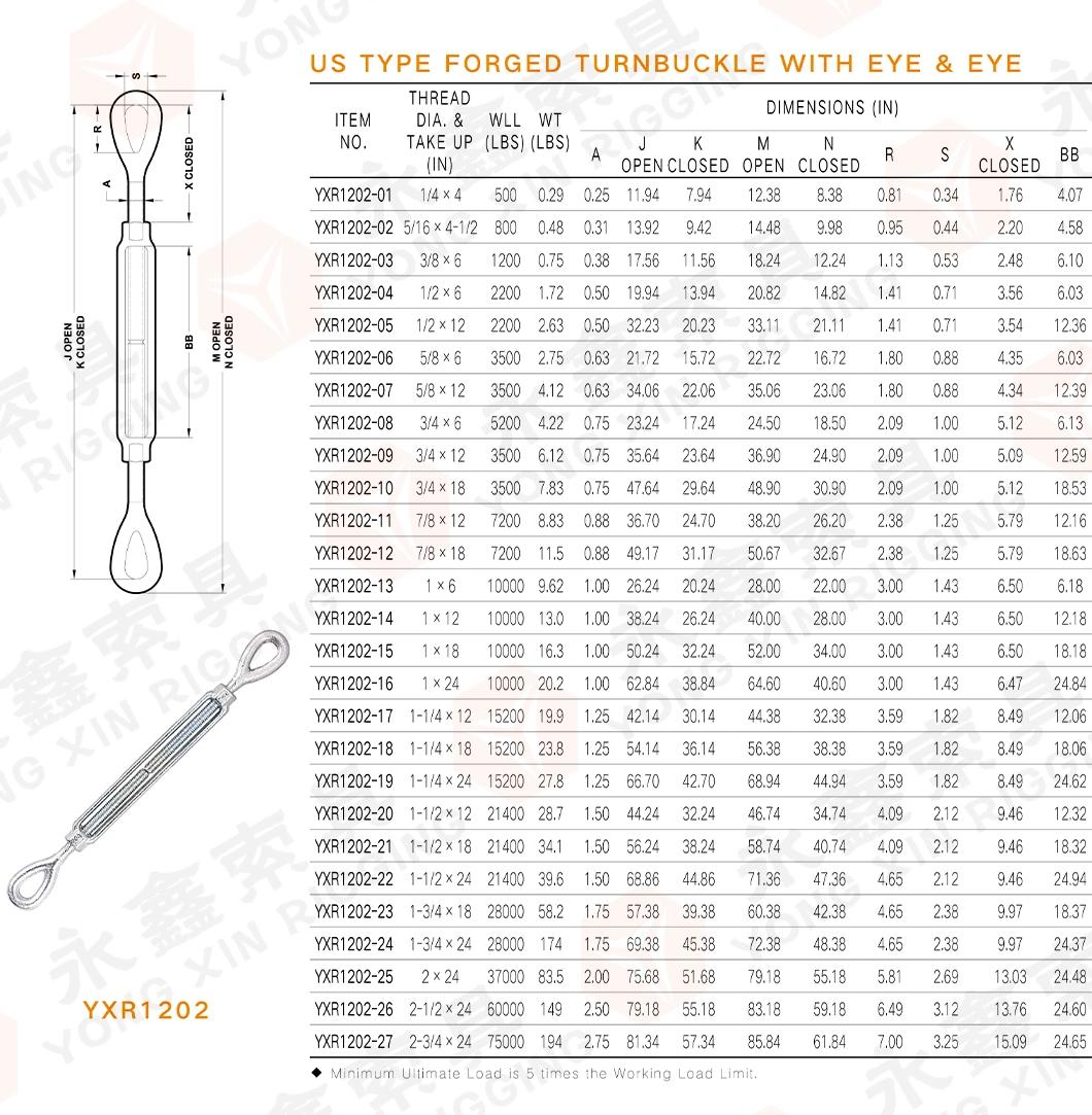 Turnbuckle High Quality DIN1480 Galvanized Drop Forged Eye Hook Turnbuckle