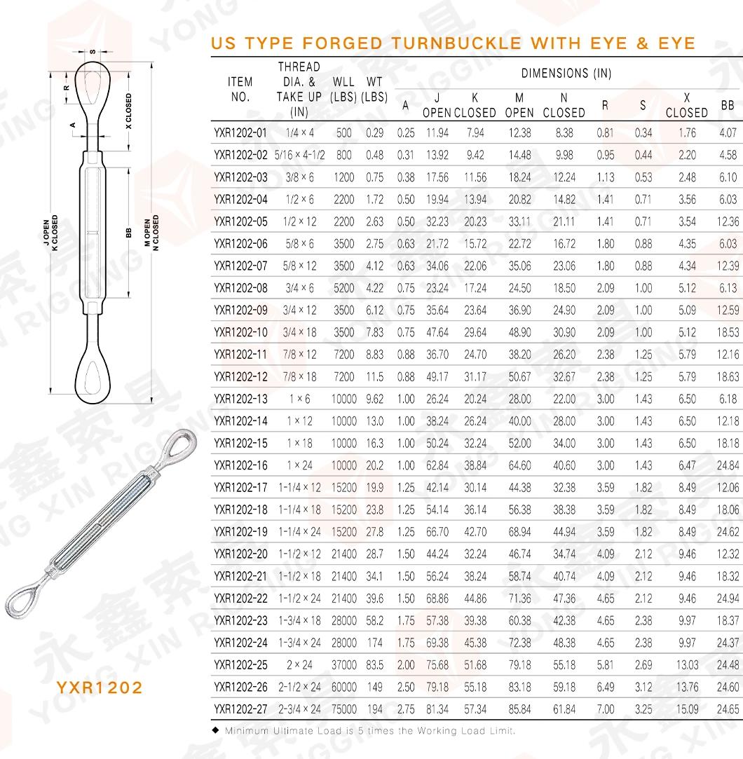 Turnbuckle High Quality DIN1480 Galvanized Drop Forged Eye Hook Turnbuckle