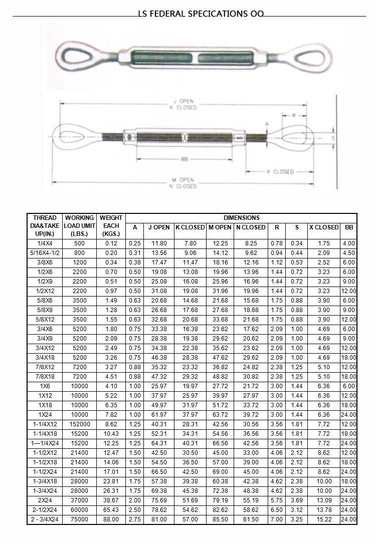 Turnbuckle Frame Type with Hook&Hook