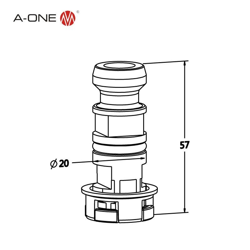 a-One R Type Chucking Spigot Drawbar for 3r Chuck 3A-400043