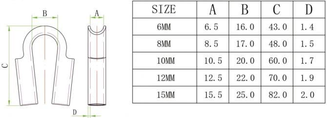 304/316 Stainless Steel Europe Type Commercial Thimble Tube Type Thimble