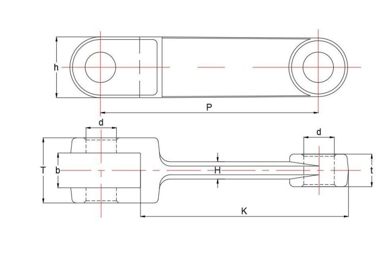 Transmission Drop Forged Scraper Triple Chain Link Non-Belt Pitch Chain 142mm/200mm /260mm