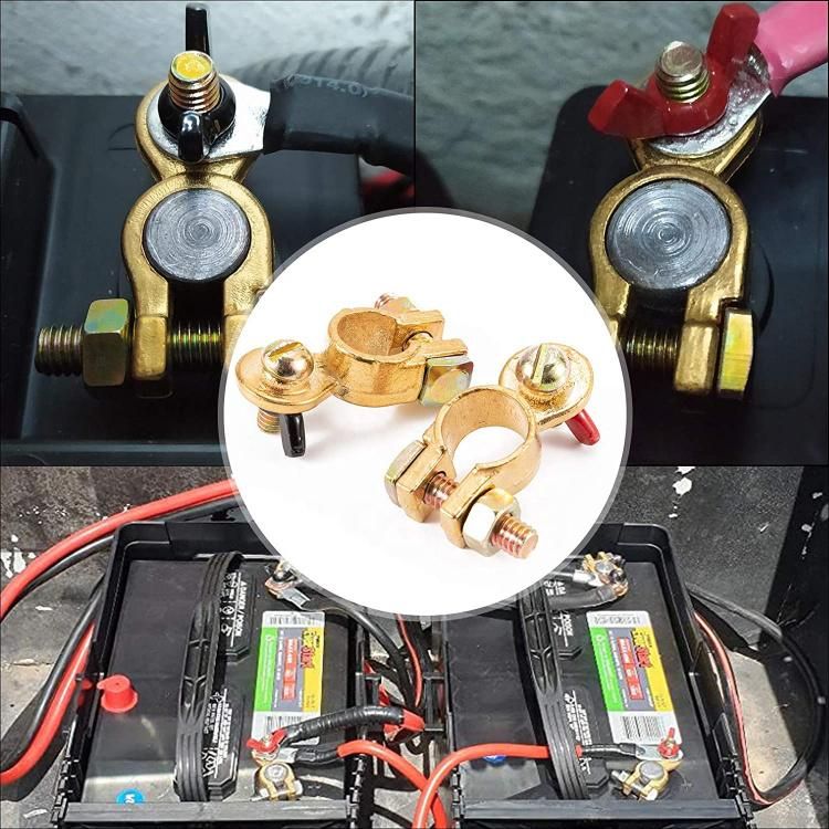 Universal Car Battery Terminals 12V/24V Solid Brass Clamps Connectors1 Buyer