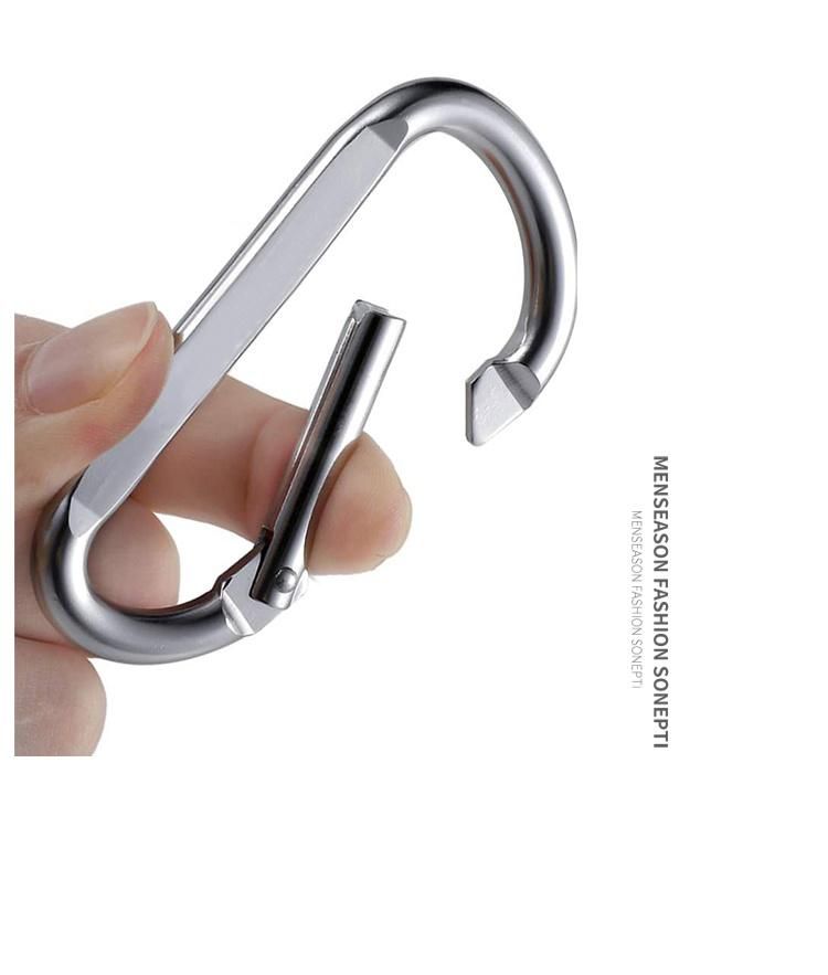 48mm Wholesale Custom Logo Small Lock Climbing Keychain Snap Hook Safety Heavy Duty Metal Spring Clip Hook Aluminum Carabiner