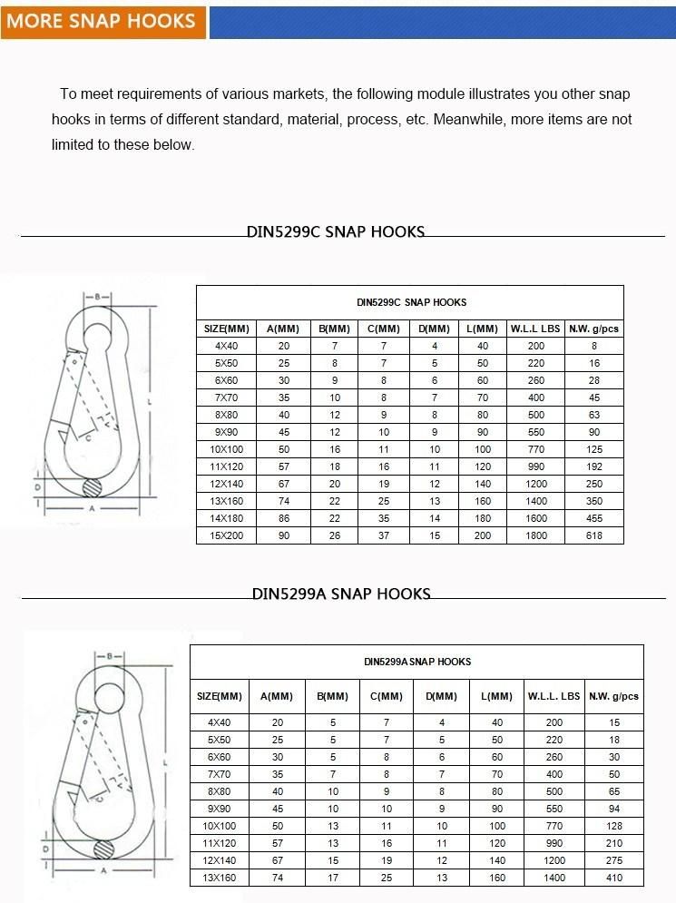 Small Snap Hook Carabiner Hook Hook DIN5299d