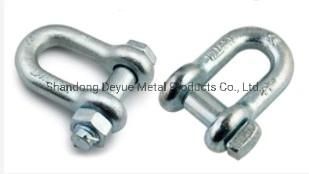 Galvanized Screw Pin Us Type Steel Drop Forged D Shackle for Chain