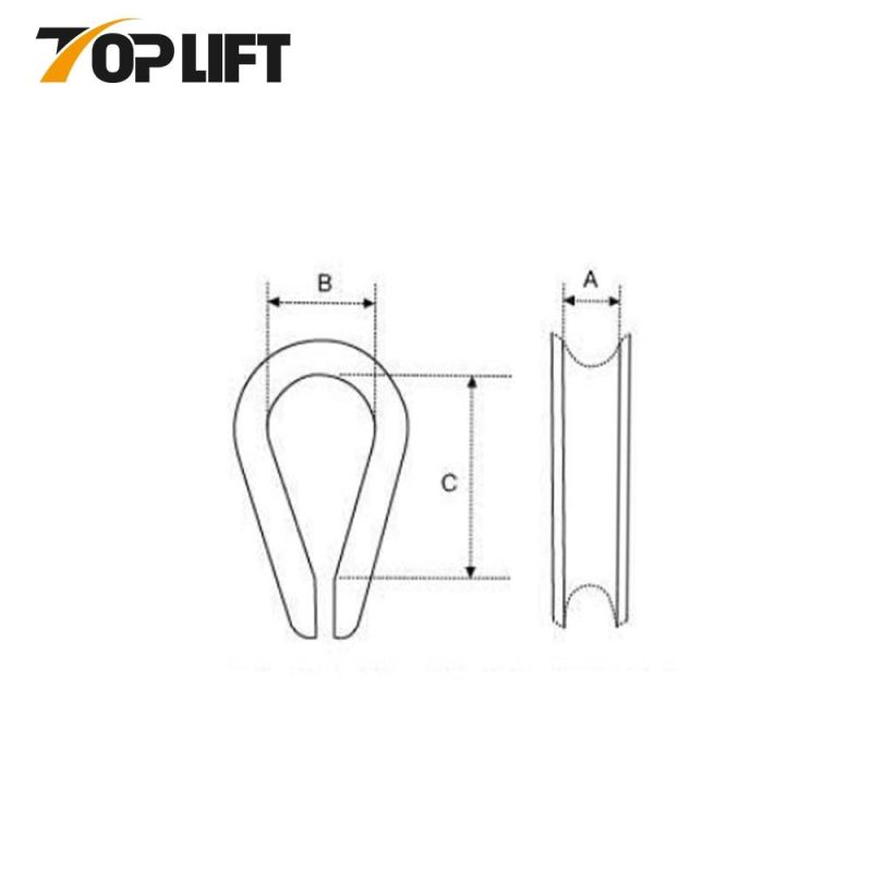 Stainless Steel Wire Rope Thimble European Standard Commercial Type