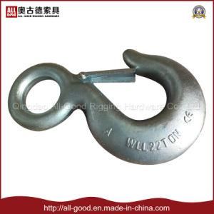 Us Type Drop Forged Eye Hoist Hook with Latch