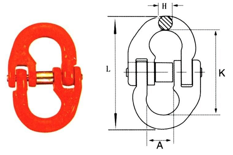 Zinc Coated Lifting Roller Chain Connecting Link for Chain Slings