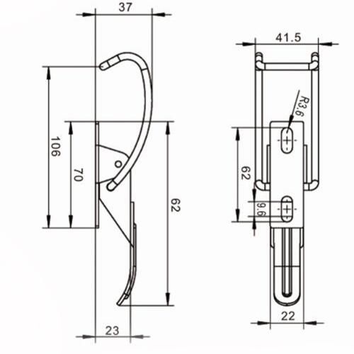 Large Hook Industrial Vacuum Cleaner Toggle Draw Latch Lock