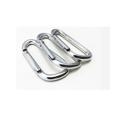 Metal D Shape Mini Small Link Spring Gate Hiking Carabiner Clip Hook