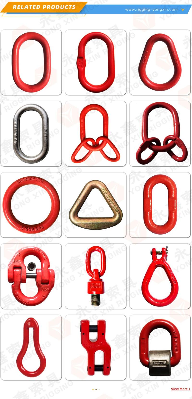 at Different Color Alloy Rigging with Weld-Less Ring Forgings Forged Links Master Link