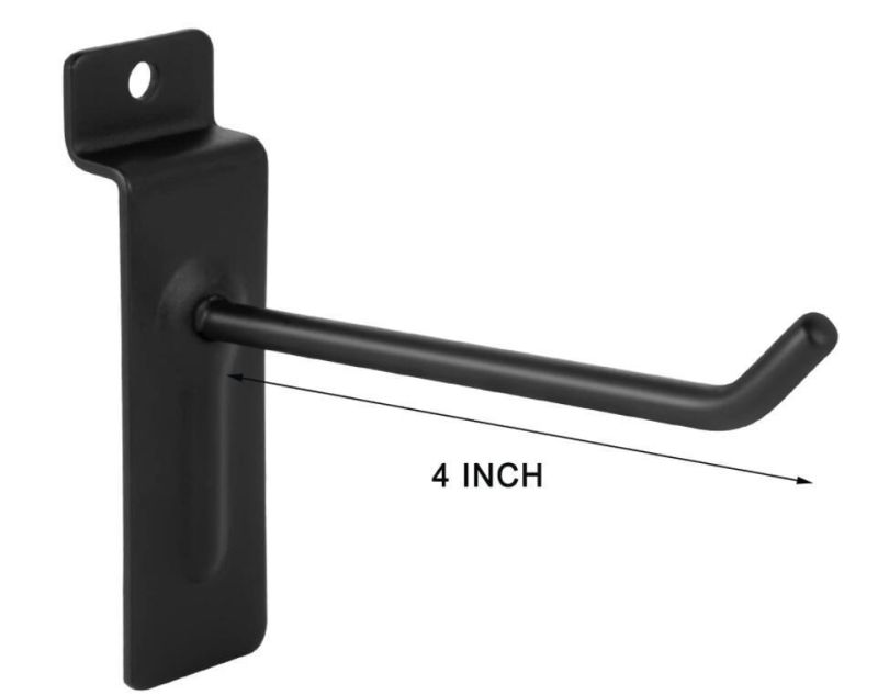 Pole Mast 4" Heavy Duty Black Slatwall Panel Hooks