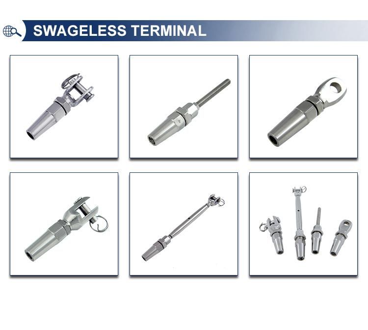 Marine Grade Stainless Steel Thread Stud Swageless Terminal for Cable Railing