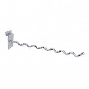 Metal Chrome Wave Shaped Display Hook to Slat Wall