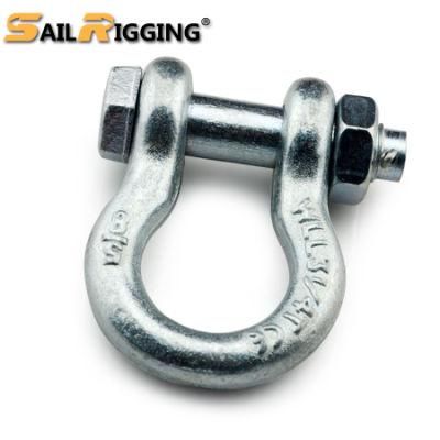 High Quality Steel Forged Us Galvanized Bow Shackle with Safety Pin
