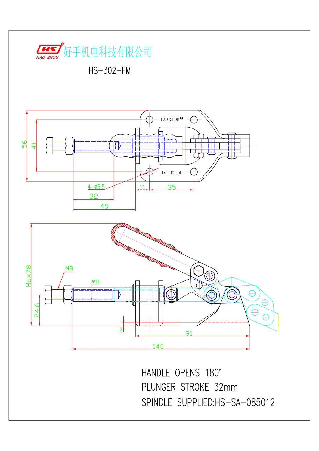 HS-302-FM Weldable Clamp Push and Pull Toggle Clamp Similar with 605-M