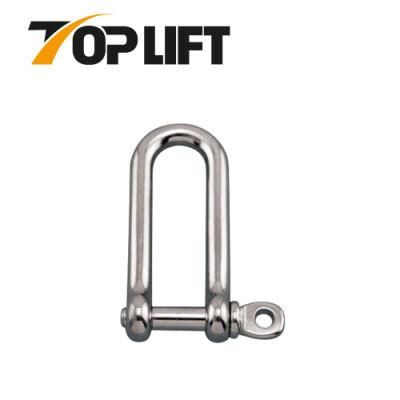 Stainless Steel Long D Type Shackle with Screw
