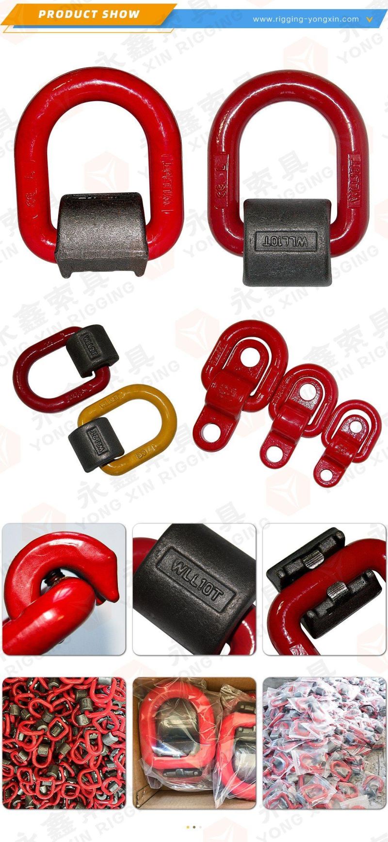 High Quality Lifting Sling G 80 Heavy Duty Forged D-Ring Assemblies and Weld-on Clips