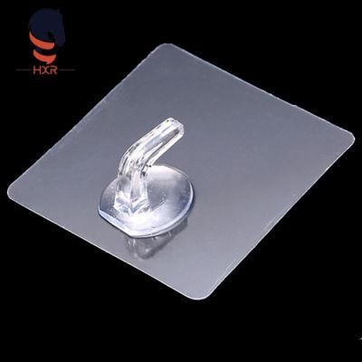 Plastic Transparent Adhesive Hooks Waterproof Oil Proof for Bathroom Kitchen Self Adhesive Hooks