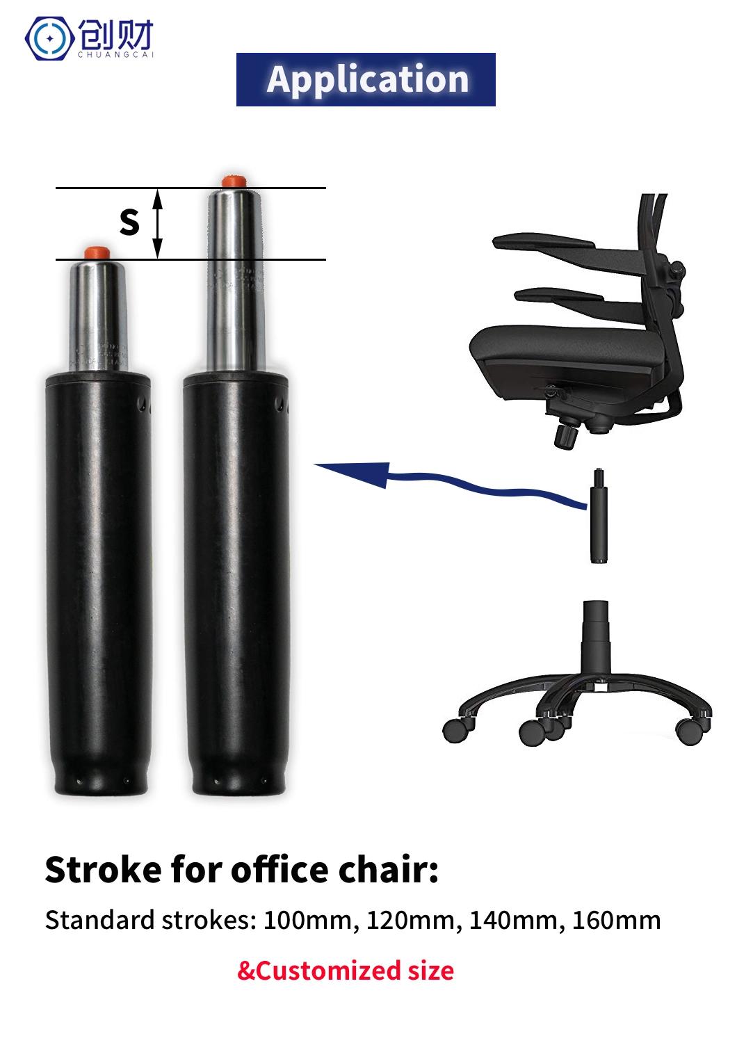 Standard Gas Lift for Office Chair 140mm Stroke Balck Supporting Gas Spring