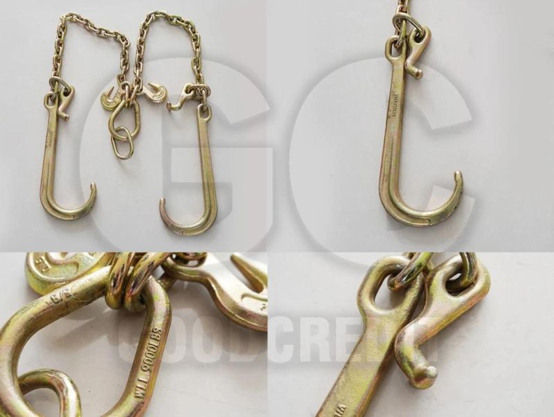 Factory Grade 70 Grade 80 Yellow Zinc Plated Binder Chain with Clevis Hook