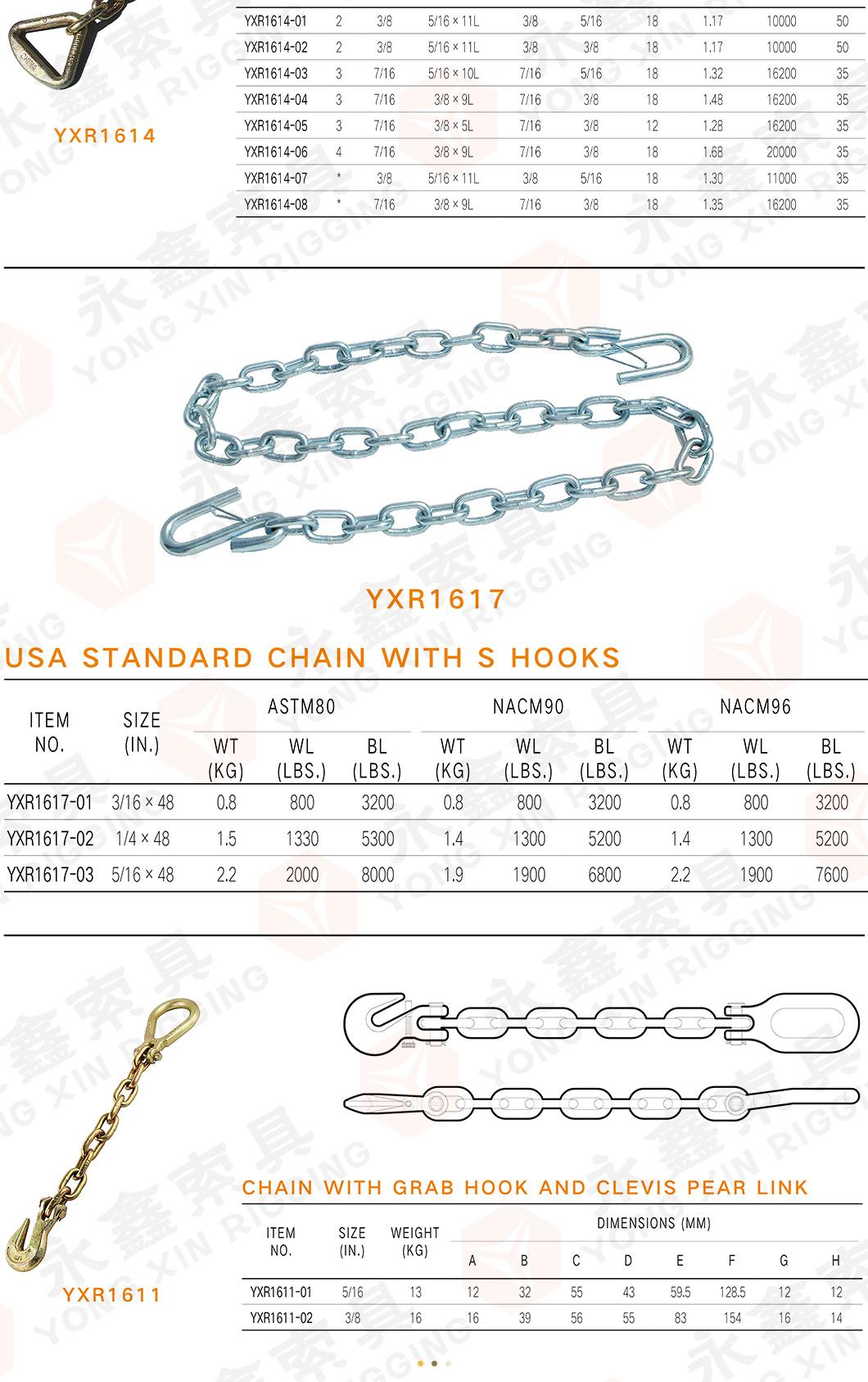 G70 5/16 X 20 Binder Chain with Clevis Grab Hooks