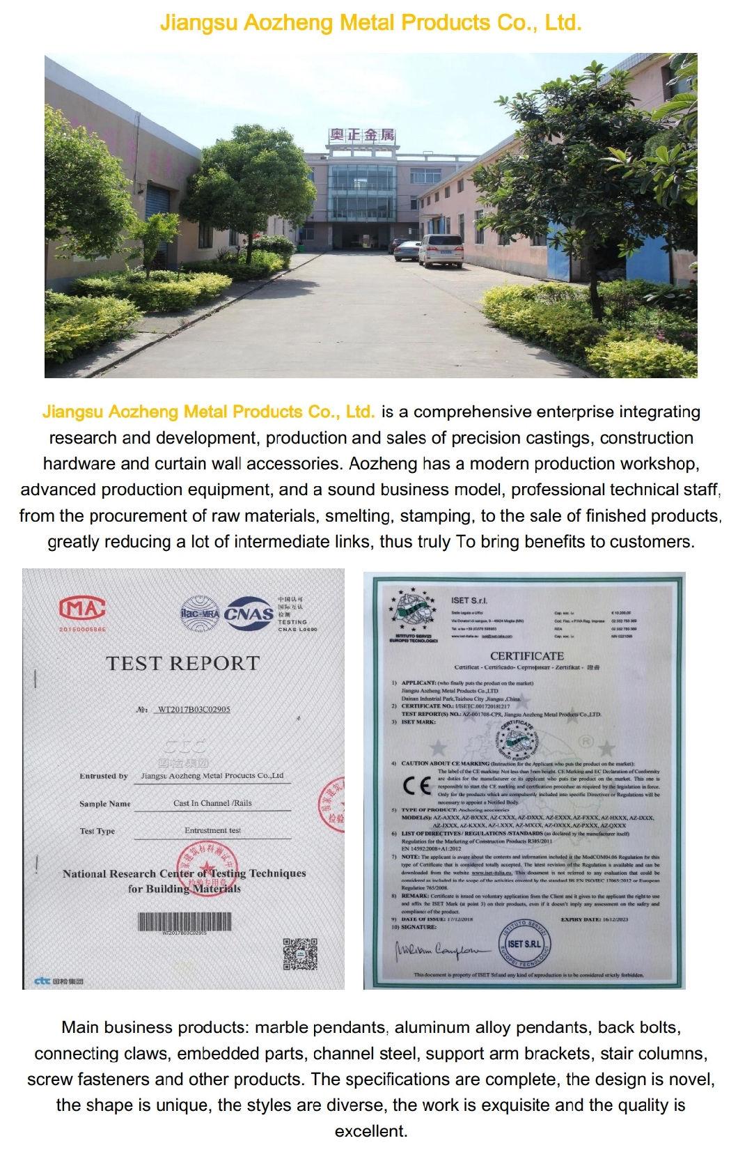 Ss A2 and A4 Stone Angle for Cladding Fixing System