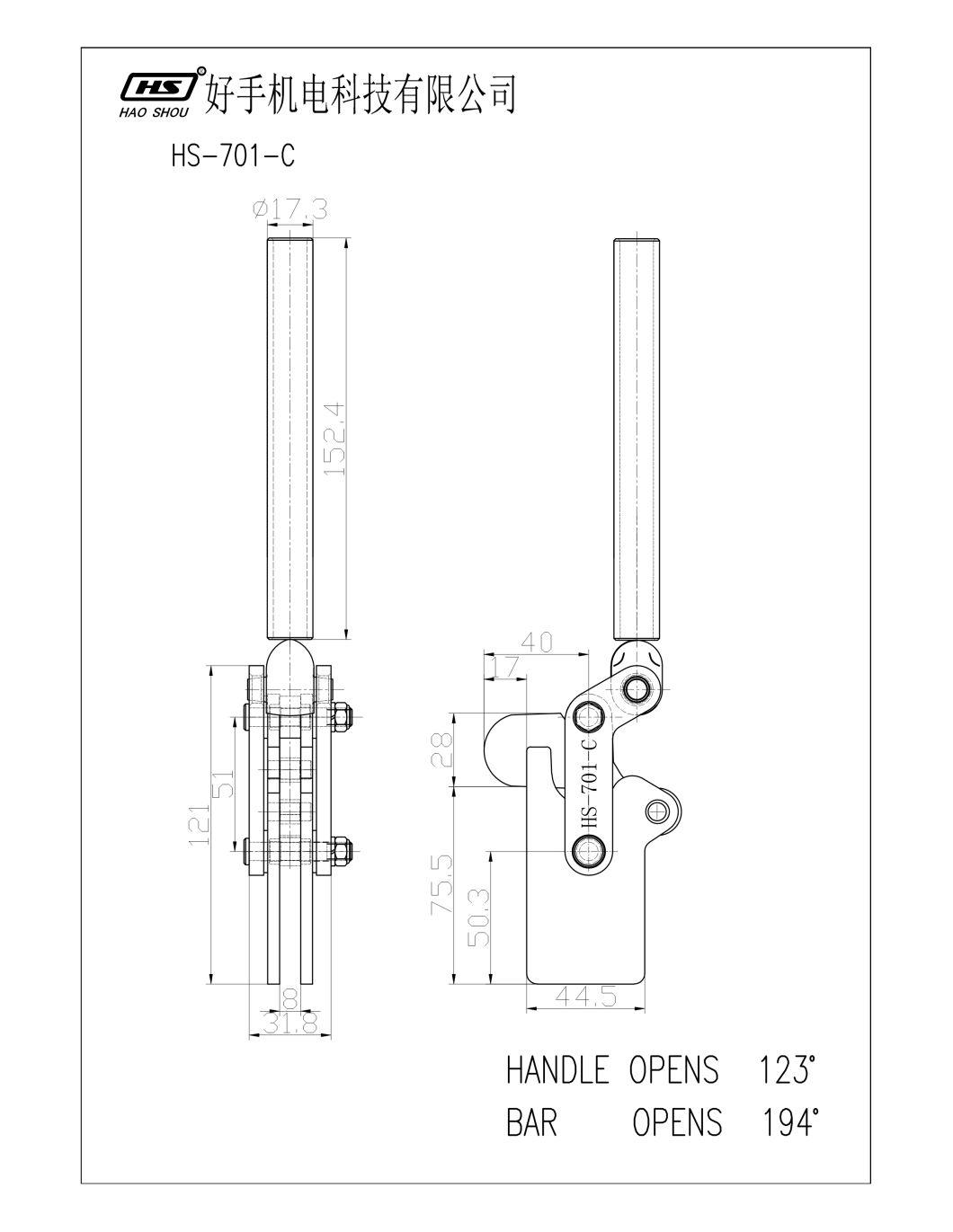 Jig Toggle Clamp Adjustable Heavy Duty Hold Machine Toggle Clamp for Welding Fixture Surface Zinc-Plated