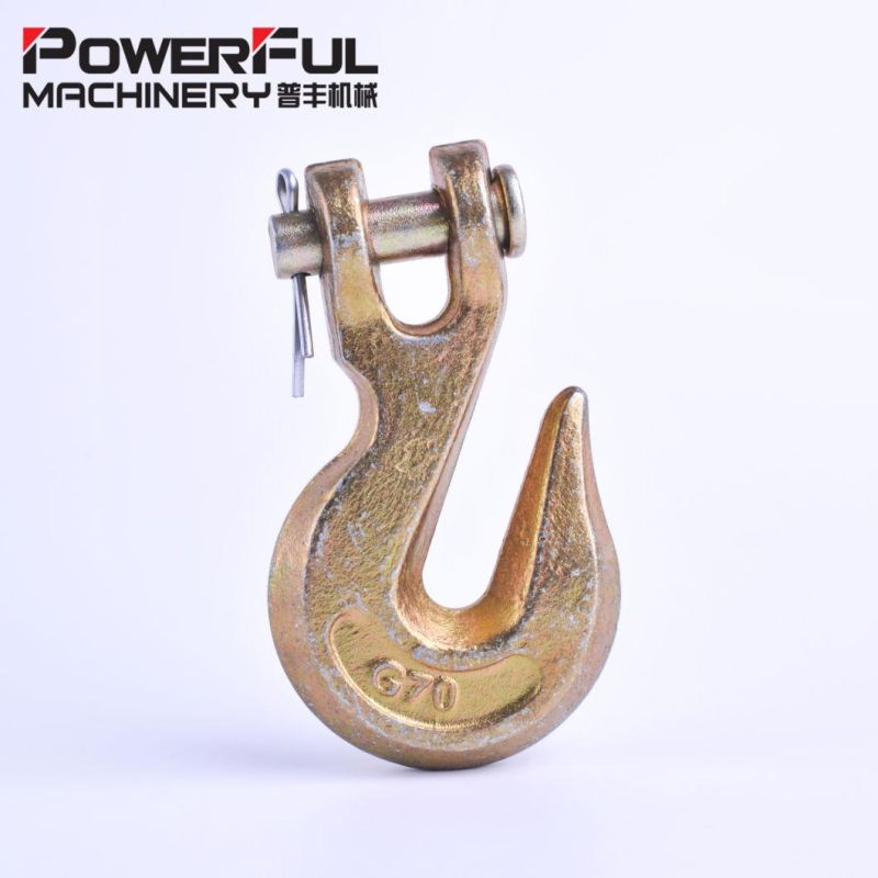 China Manufacturer G70 Galvanized Drop Forged Carbon Steel Us Type H330 Chain Lifting Clevis Grab Hook