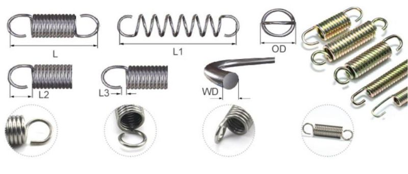 Stainless Steel 304 / 316 Extension Spring with mm Size