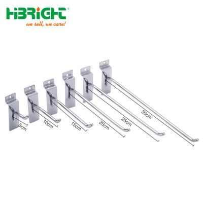 Shopfitting Chrome Metal Steel Slatwall Wire Display Hook with Cap