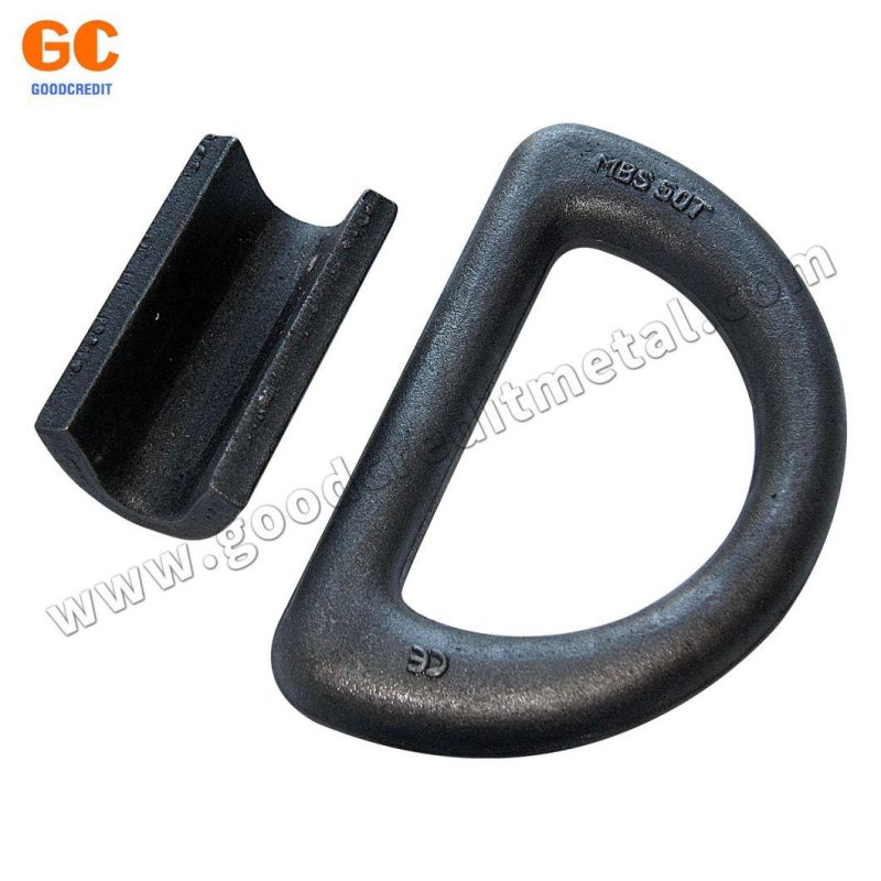 Factory Black Carbon Steel Drop Forged Lashing D Ring with Clip