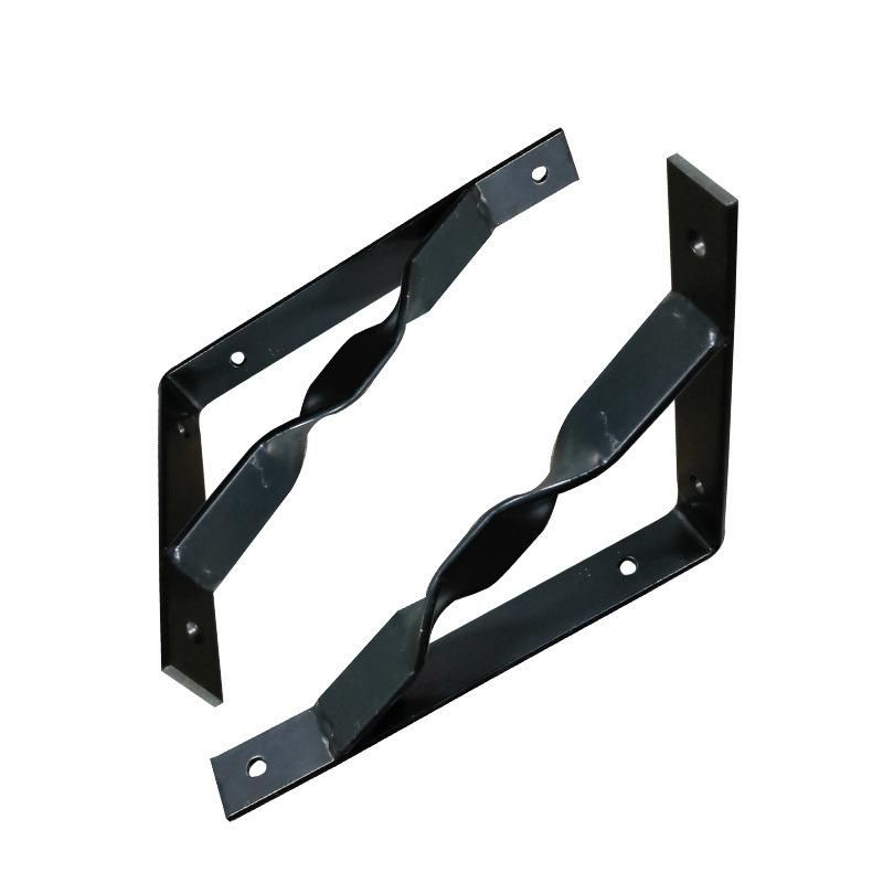 China Manufacturer Fittings Hardware Heavy Duty Metal Black L Wall Shelf Bracket