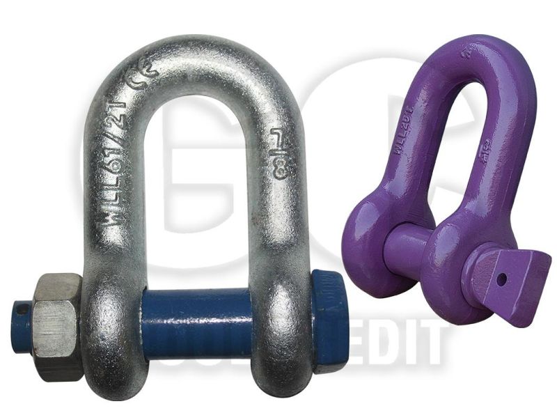 Wholesale Hardware Rigging Galvanized Us Type Drop Forged Carbon Steel G210 Shackle Straight Dee D Shape Chain Anchor Shackle